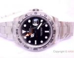 NEW UPGRADED Replica Rolex Explorer II GMT Watch Stainless Steel Black 42mm